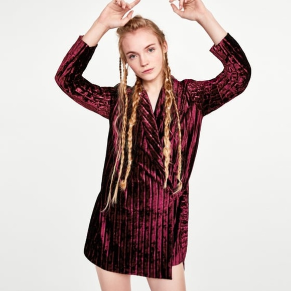 zara burgundy velvet dress
